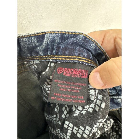 Rock & Roll Hooey X Men's 34x32 Revolver Straight Slim Straight Leg Denim Jeans - Picture 7 of 8